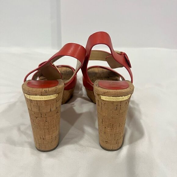 Michael kors Natalia cork platforms orange open toe sandals size 9.5 - Picture 5 of 8
